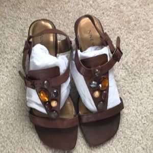 Nine West jeweled wedge sandal